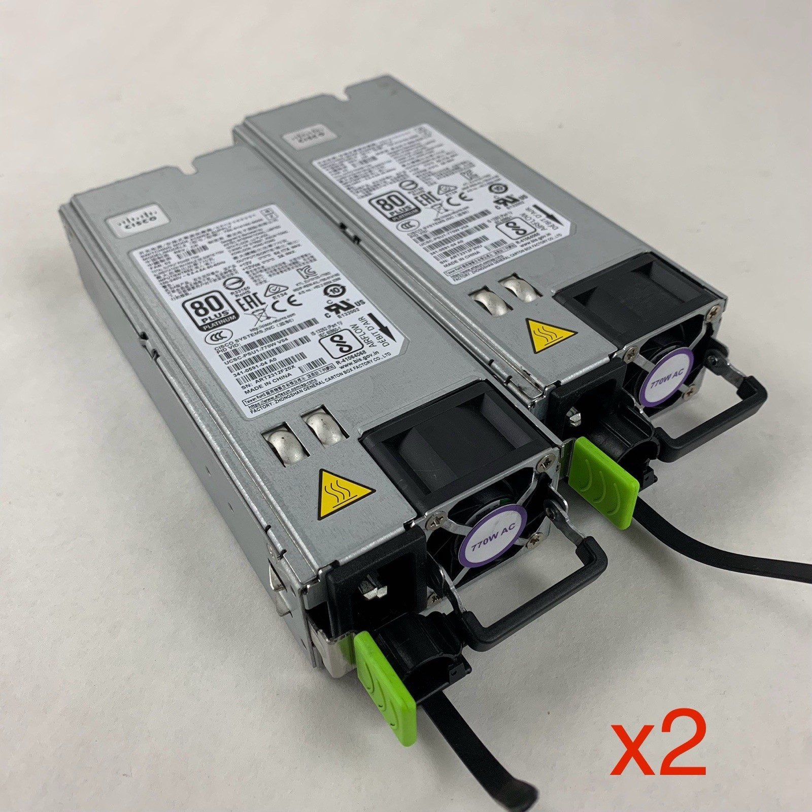 Cisco 700-014160-0000 Power Supply UCSC-PSU1-770W 341-0591-0 Lot of 2x