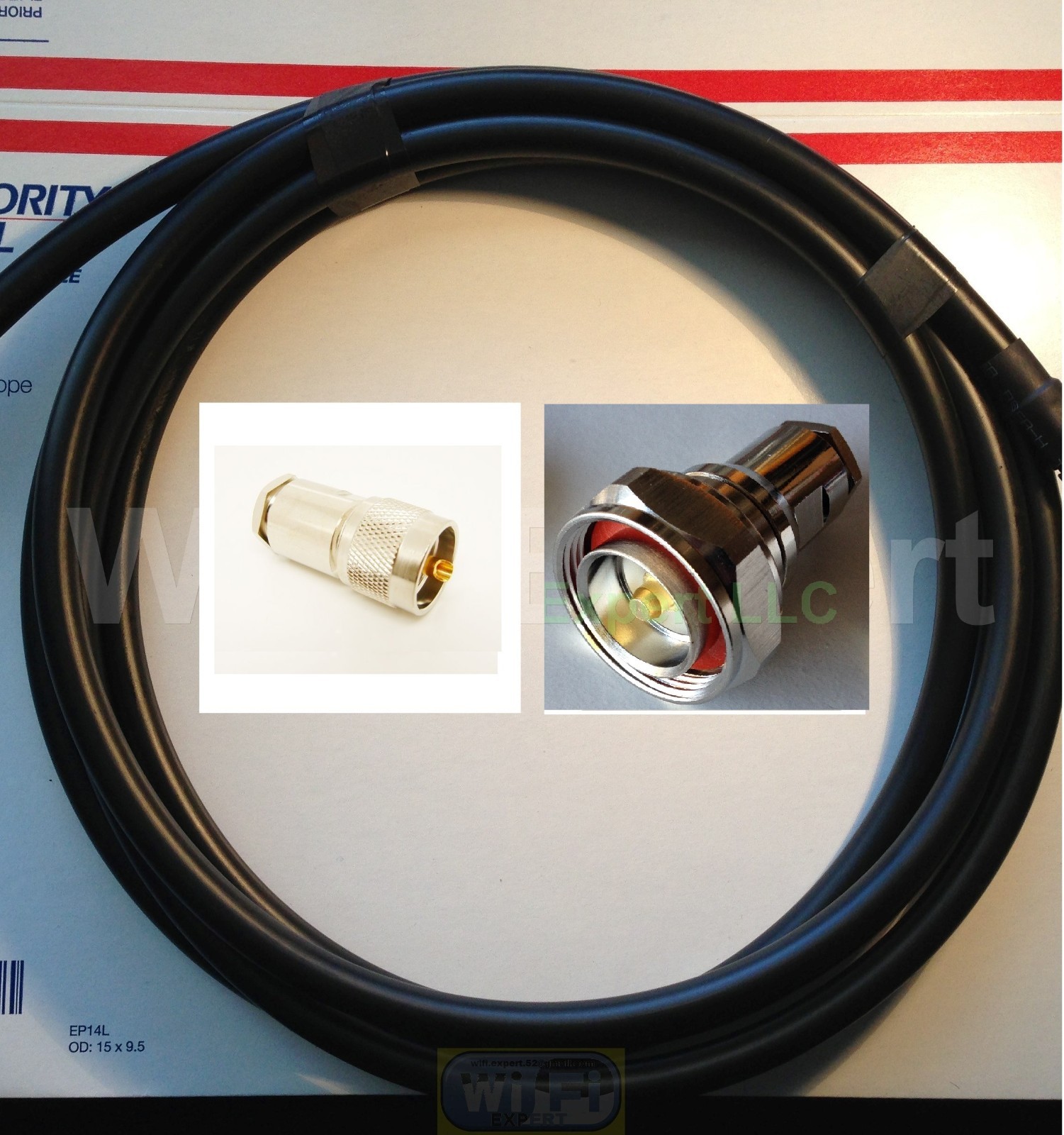 TIMES® RF pigtail cable UHF PL259 male to 7/16 DIN Male LMR400 10-100 FEET USA