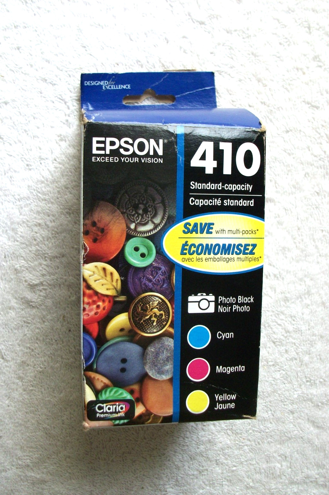 Genuine  "Epson 410 Premium 4 Color Multipack Printer Ink"  New / 2015 Expire