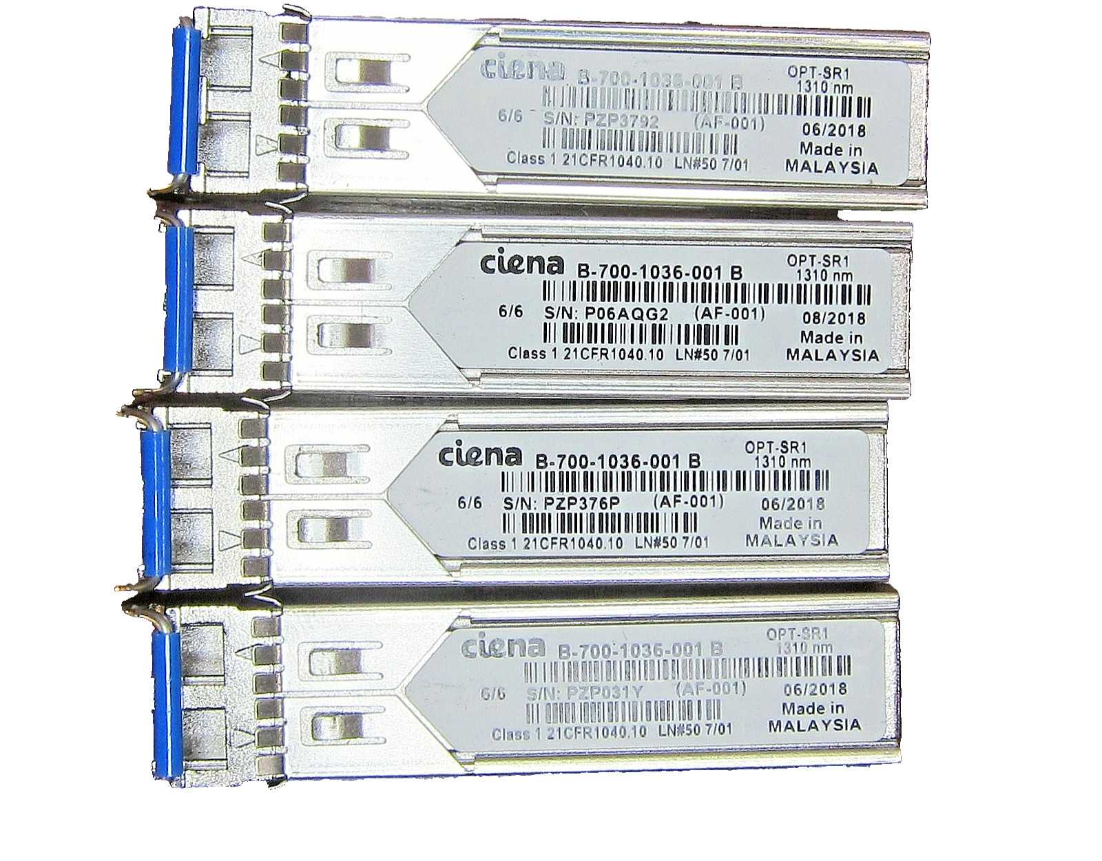 Lot of 4Pcs Ciena B-700-1036-001 B OPT-SR1 1310nm SFP Modules