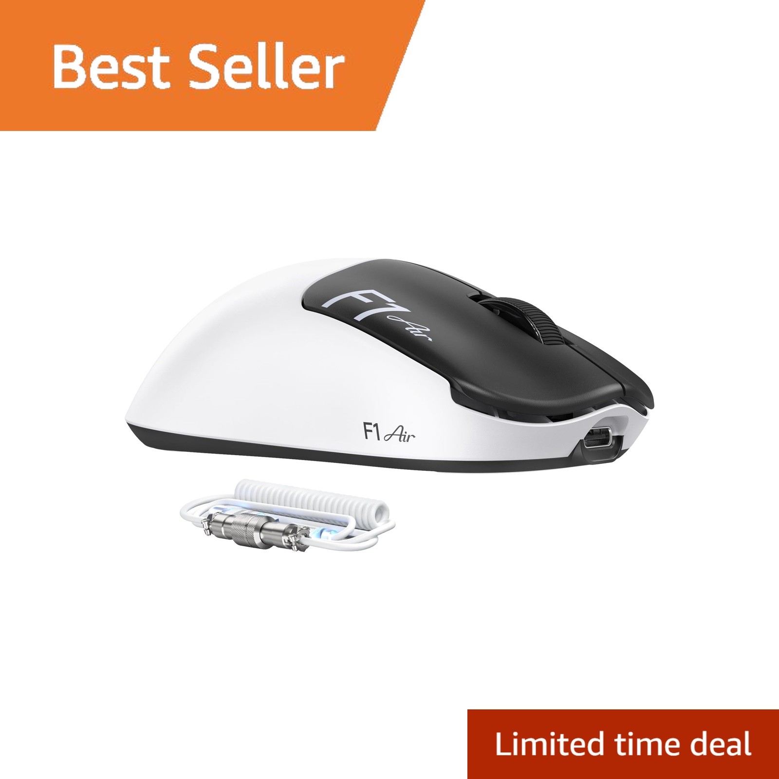 Attack Shark F1 Air Wireless Gaming Mouse White Black