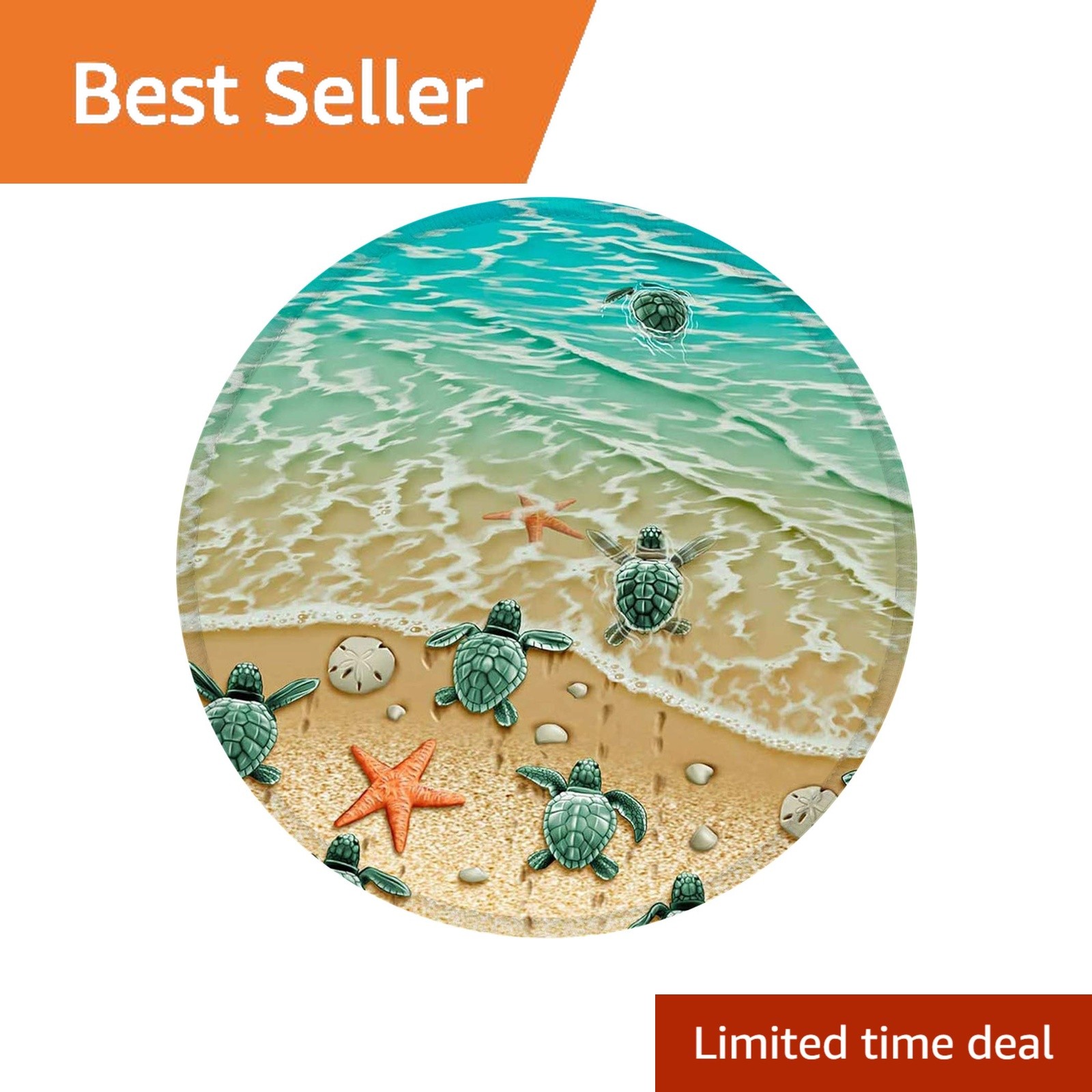 Hevitda Round Mouse Pad Cute Turtle