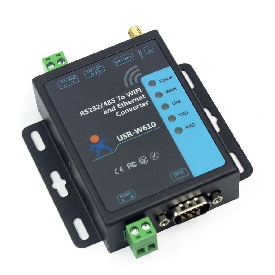 USR-W610 RS232/485 to WiFi Ethernet Converter Multiple Networking Mode RJ45 Port