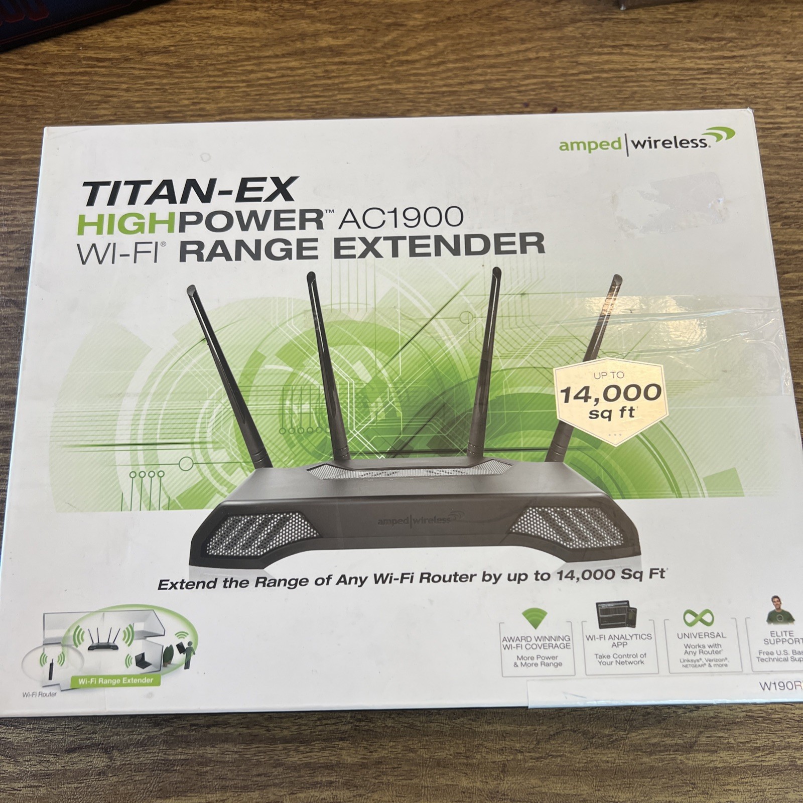 Amped Wireless RE1900 Titan-EX High Power AC1900 Wi-Fi Range Extender