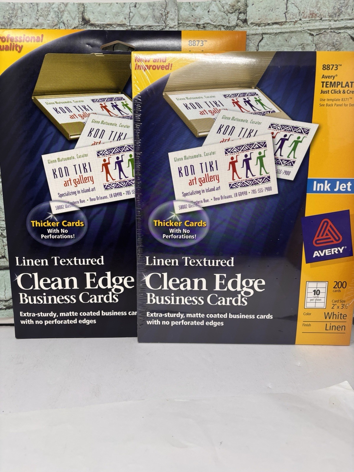 Lot Avery Clean Edge Printable Business Cards 2" x 3-1/2", White, 200+150(8873)