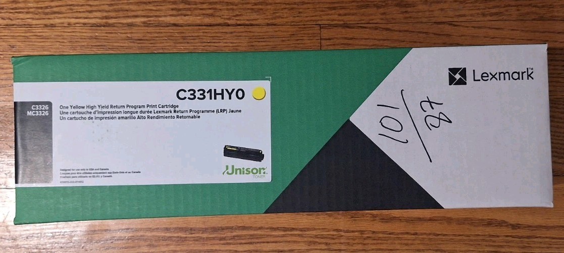 Lexmark High Yield Print Cartridge - Yellow-C331HY0, Unison Returns, New
