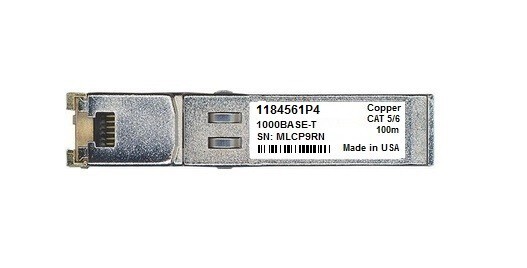 Adtran 1184561P4 compatible 1000BASE-T SFP-T Cat 5/6 RJ45 copper 100m length