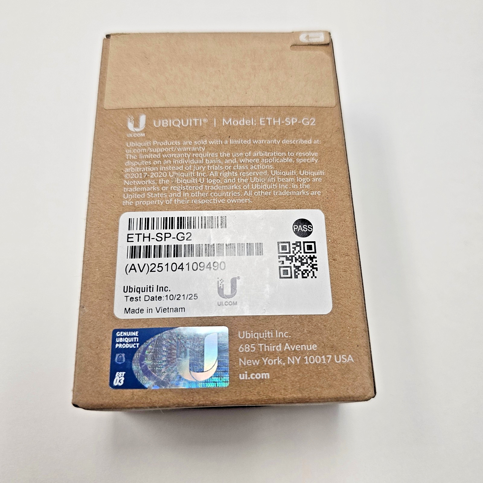Ubiquiti ETH-SP-G2 Ethernet Surge Protector  NEW Sealed