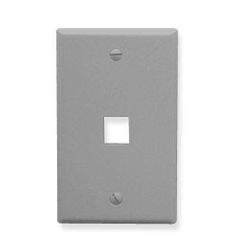ICC IC107F02GY Flat  Faceplate  1-Gang; 2-Port; Gray Keystone Plate
