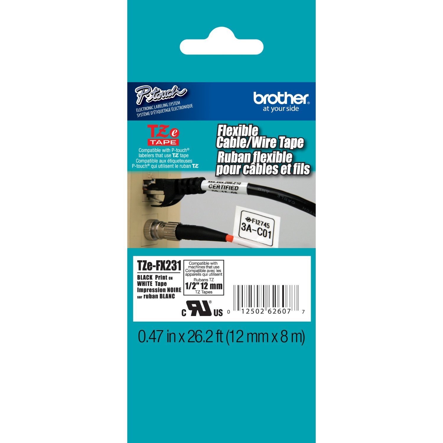 Brother TZFX231 1/2 Flexible cable TZ label tape PT1290RS PTH100 PTH300 PTH300LI