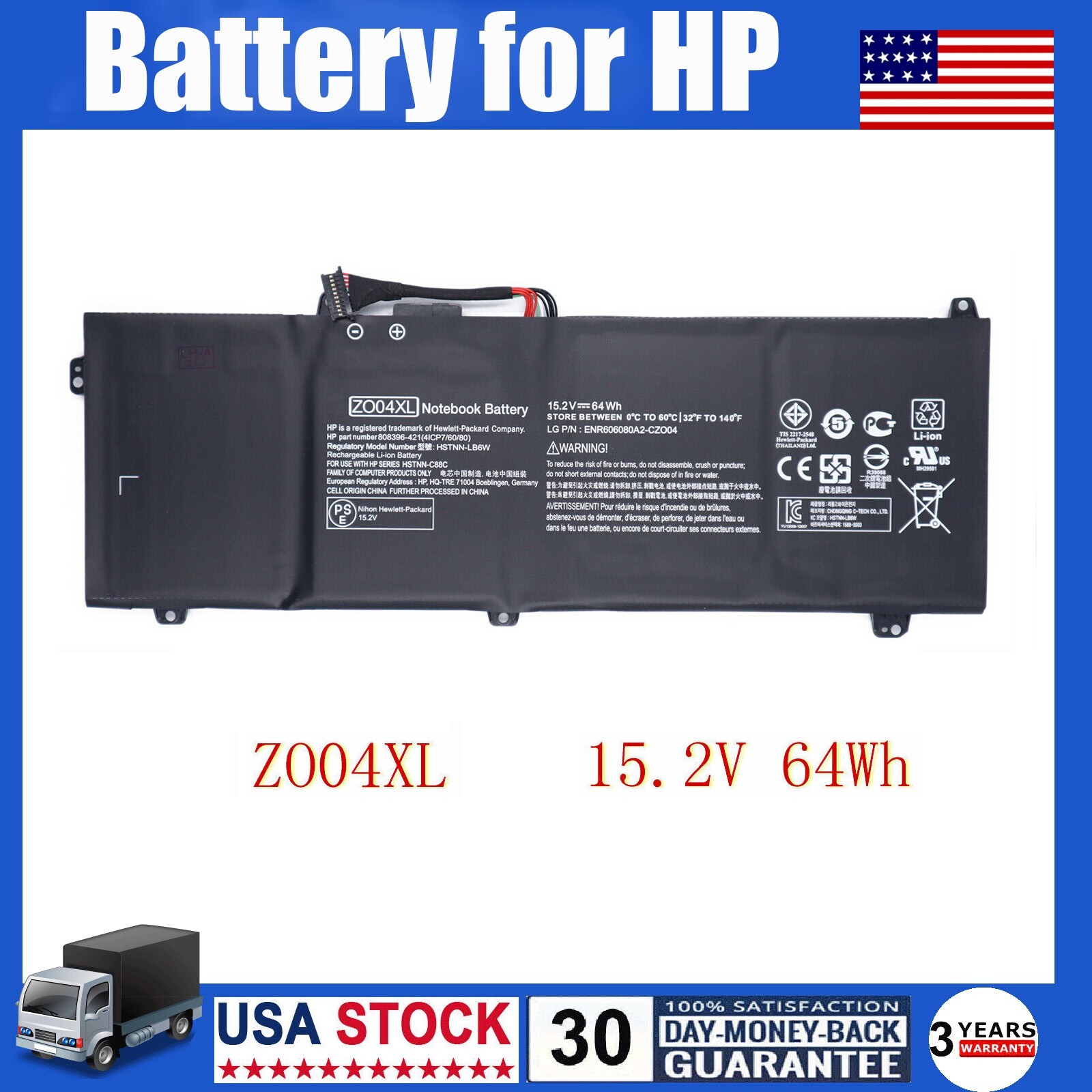 ZO04 ZO04XL Battery for HP ZBook Studio G3 HSTNN-CS8C 808396-421 808450-001 US