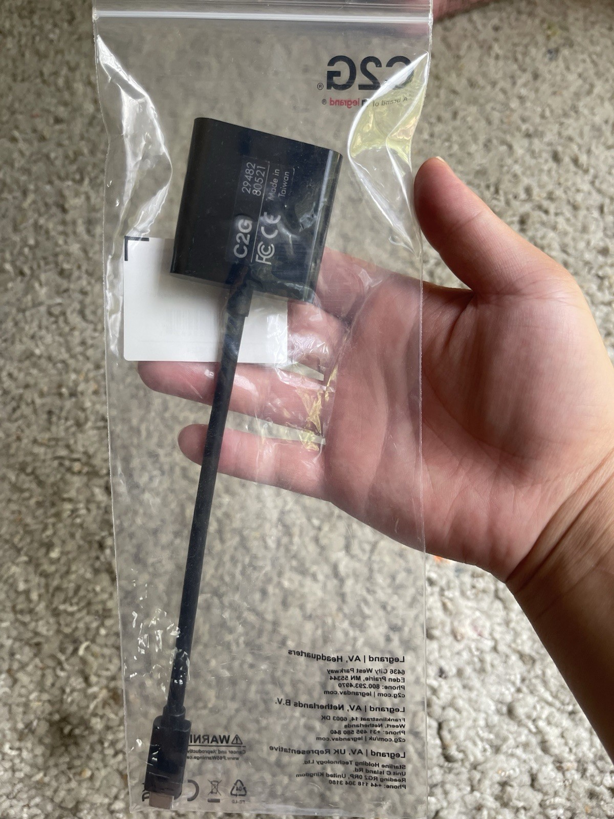 C2G USB C to DisplayPort Adapter Converter Black 29482 FACTORY SEALED Brand New