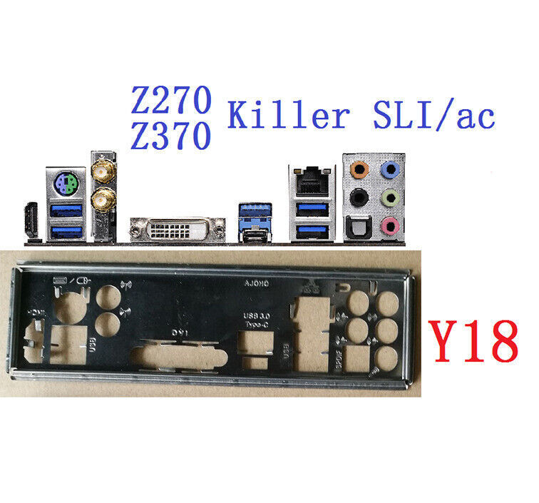 Original I/O Shield For ASRock Z270 Killer SLI/ac & Z370 Killer SLI/ac Backplate
