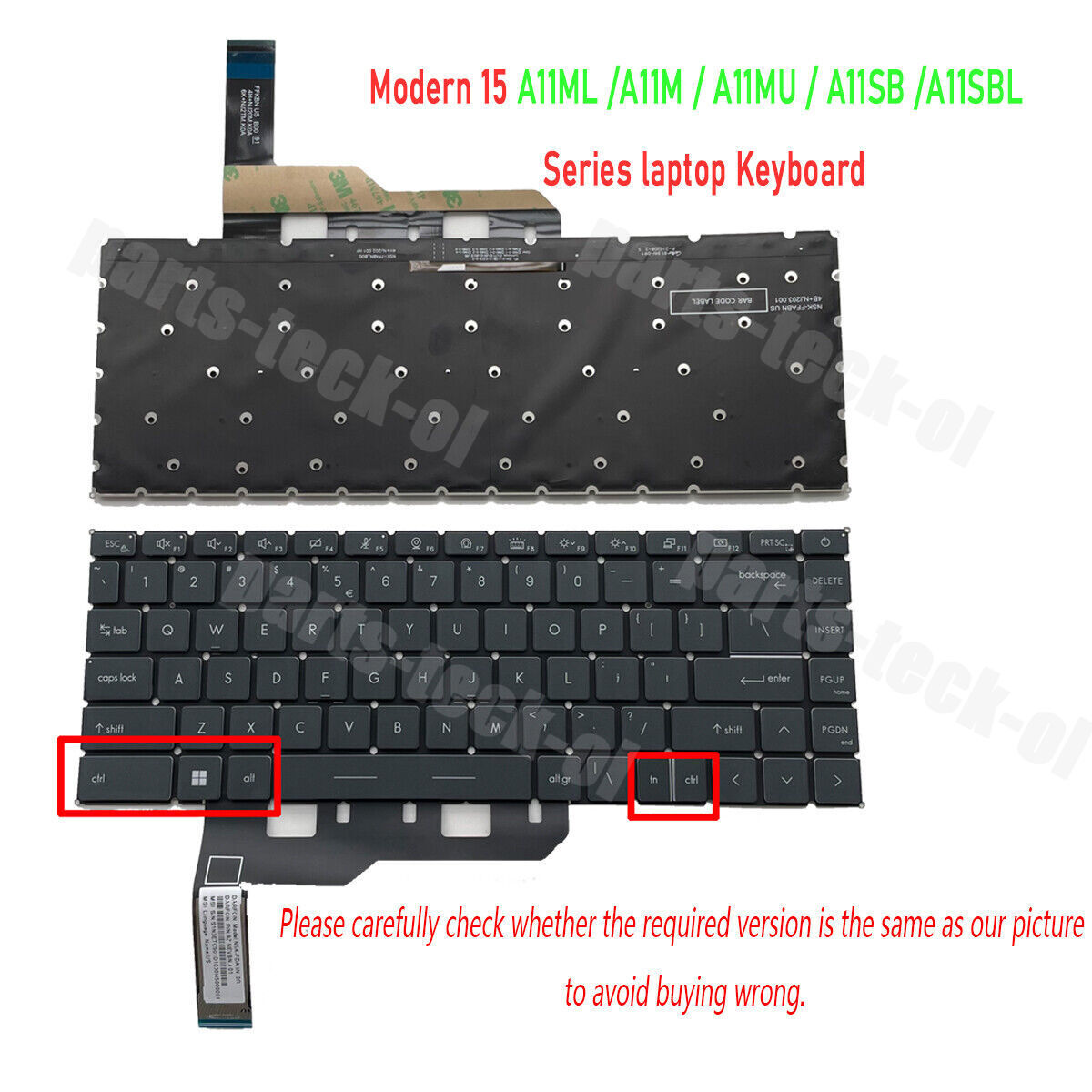 New For MSI Modern 15 A11M A11MU MS-1551 MS-1552 A10RB-033 Backlit Keyboard us