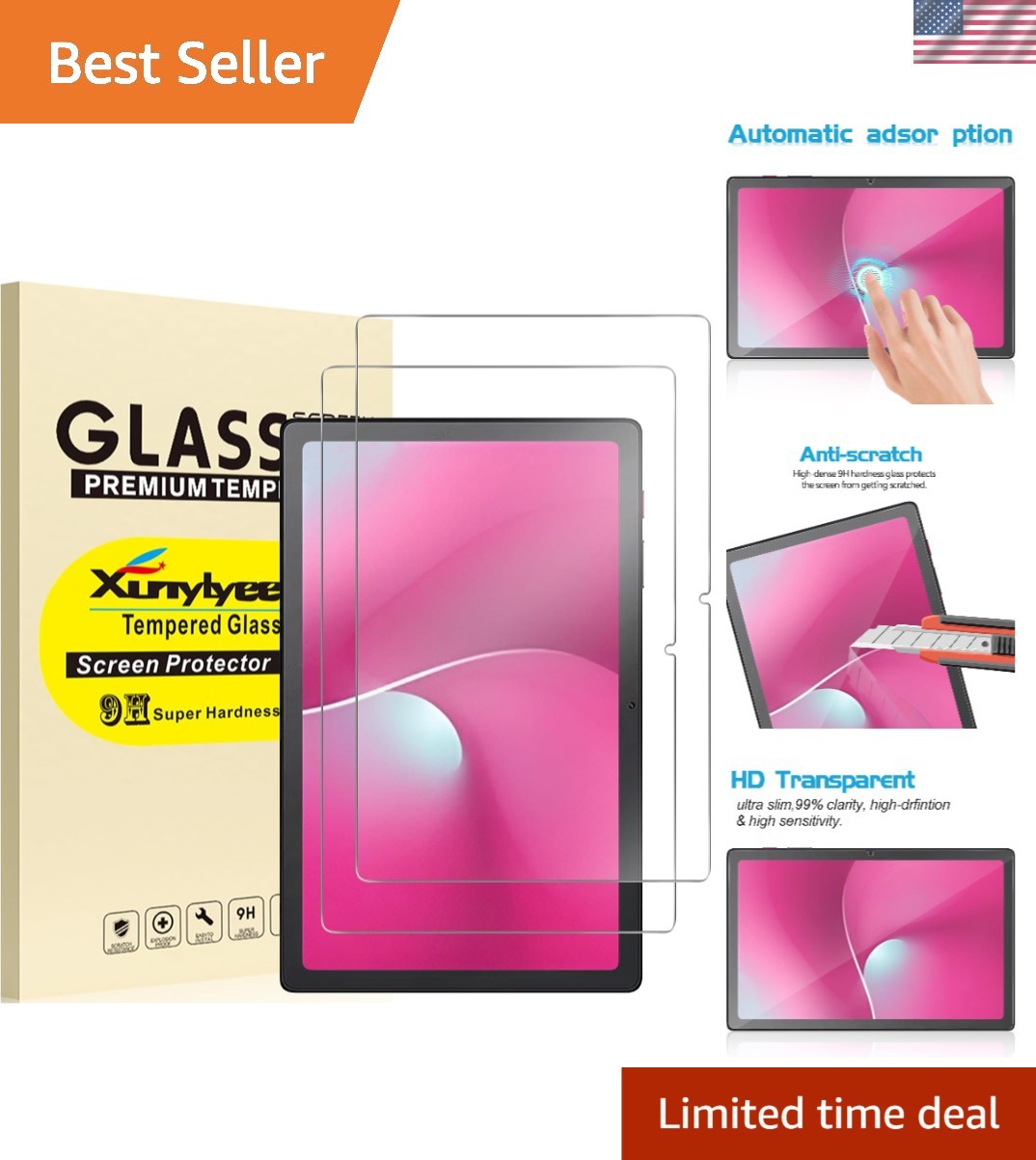 Durable and Crystal Clear Screen Protectors for T-Mobile Revvl Tab 2 - 2 Pack