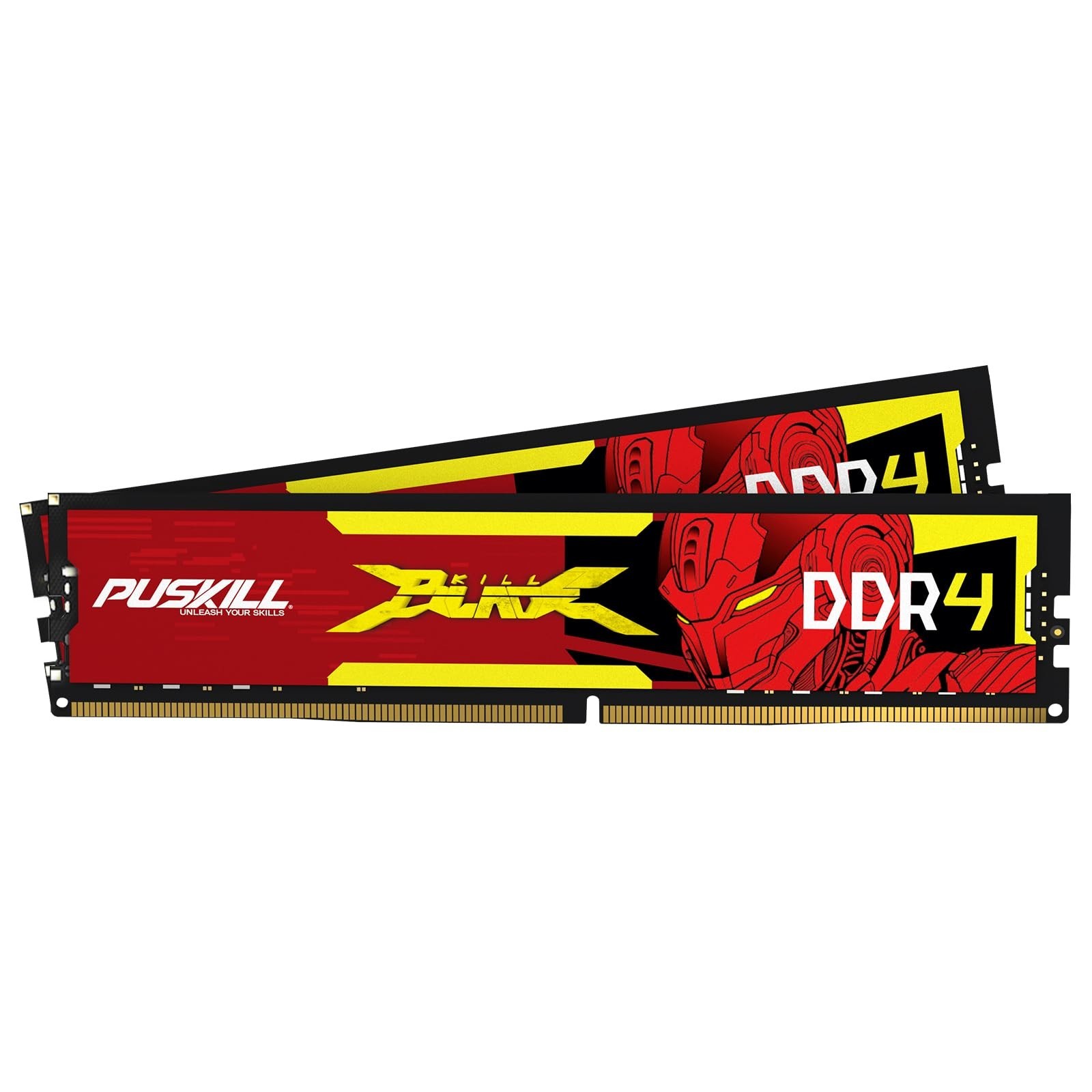 PUSKILL DDR4 RAM 16GB Kit (2x8GB) 3200MHz PC4-25600 CL16 Desktop Memory - 1.3...