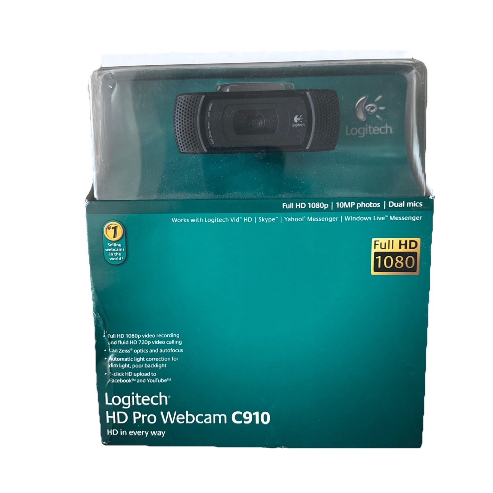 Logitech HD Pro Webcam C910 – 1080p Full HD – 10MP – Autofocus- New in Box