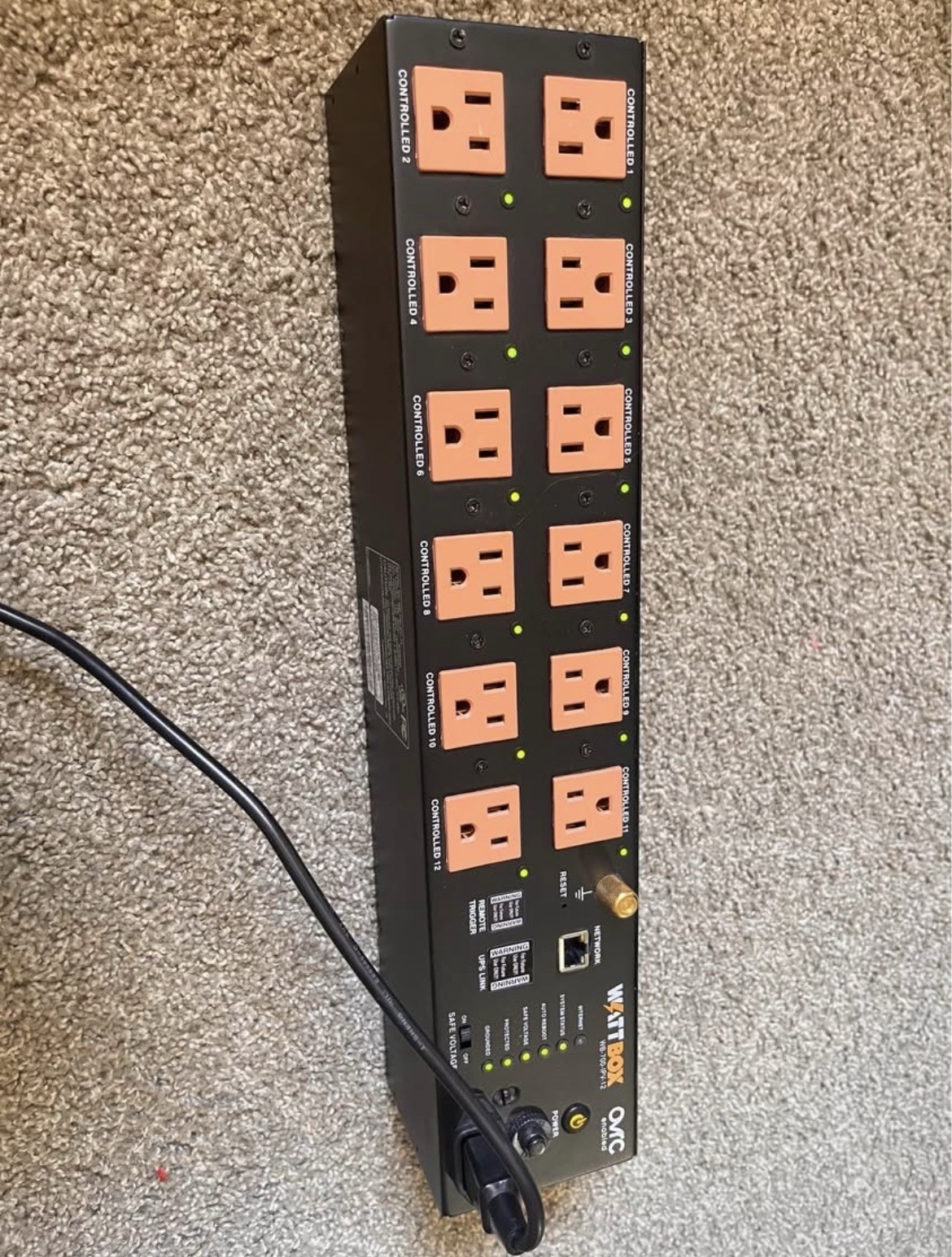 WattBox WB-700-IPV-12 12-Outlet 120VAC 12A Controlled PDU Remote Monitoring