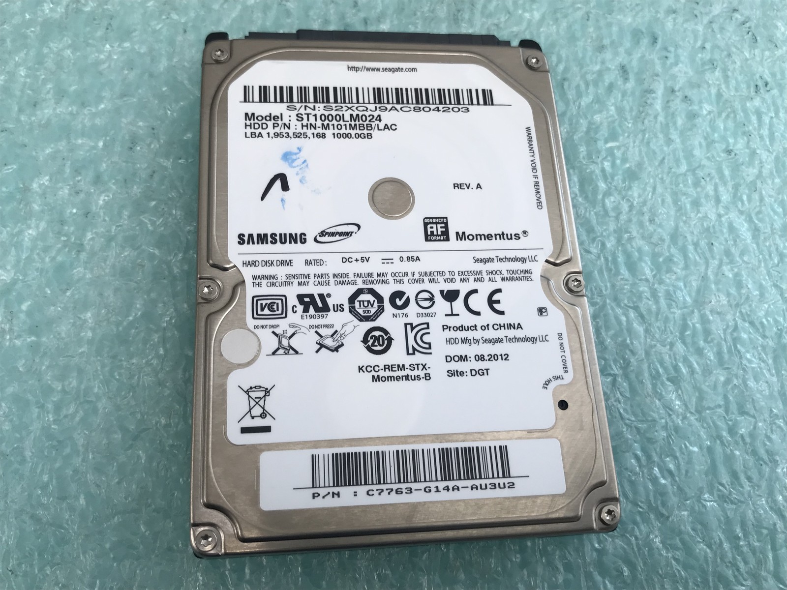 Samsung Spinpoint ST1000LM024 1TB 5400RPM Laptop 2.5" SATA Hard Drive - HD1148A