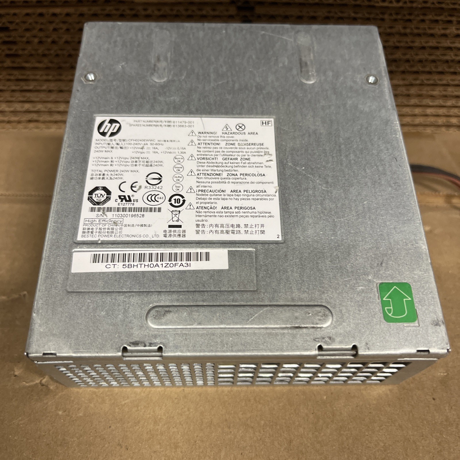 HP CFH0240EWWC 240W SFF PSU OEM computer power supply - 611479-001 / 613663-001