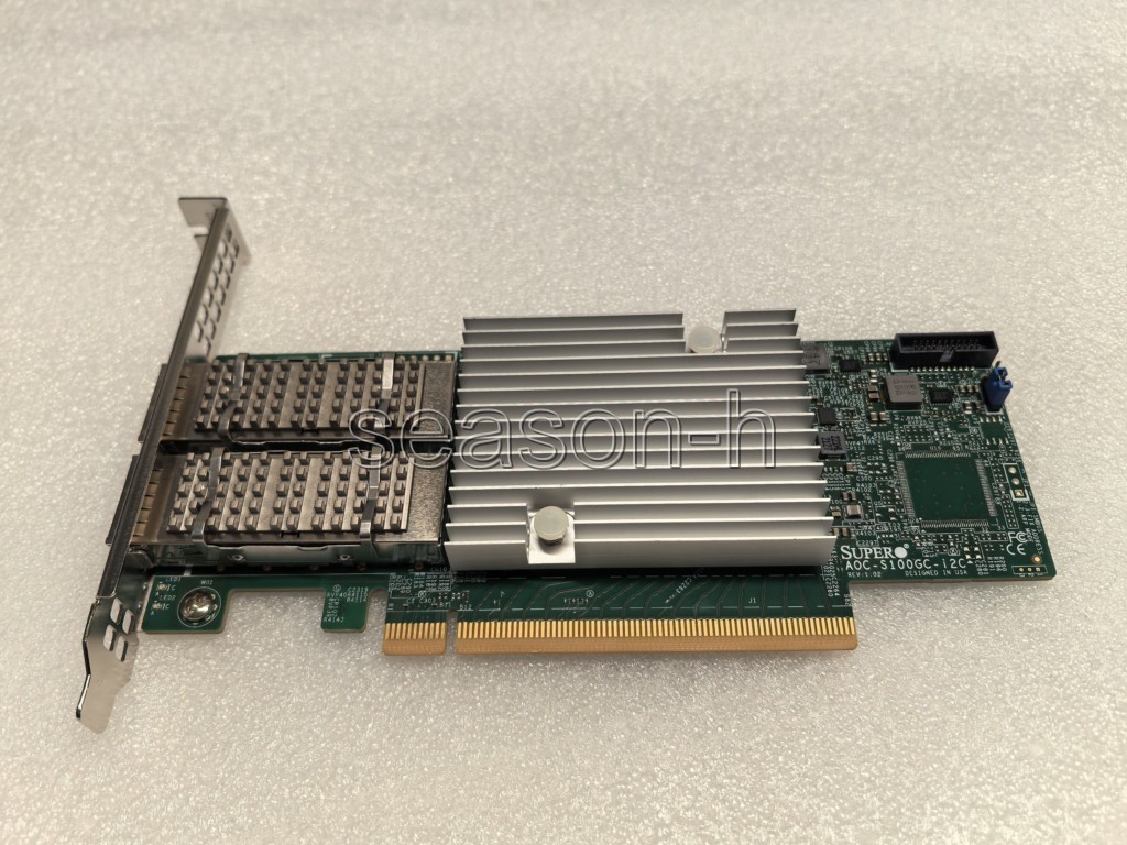 Supermicro AOC-S100GC-i2C Rev 1.02 100GbE 2-Port PCIe 4.0 x16 Low Profile Card