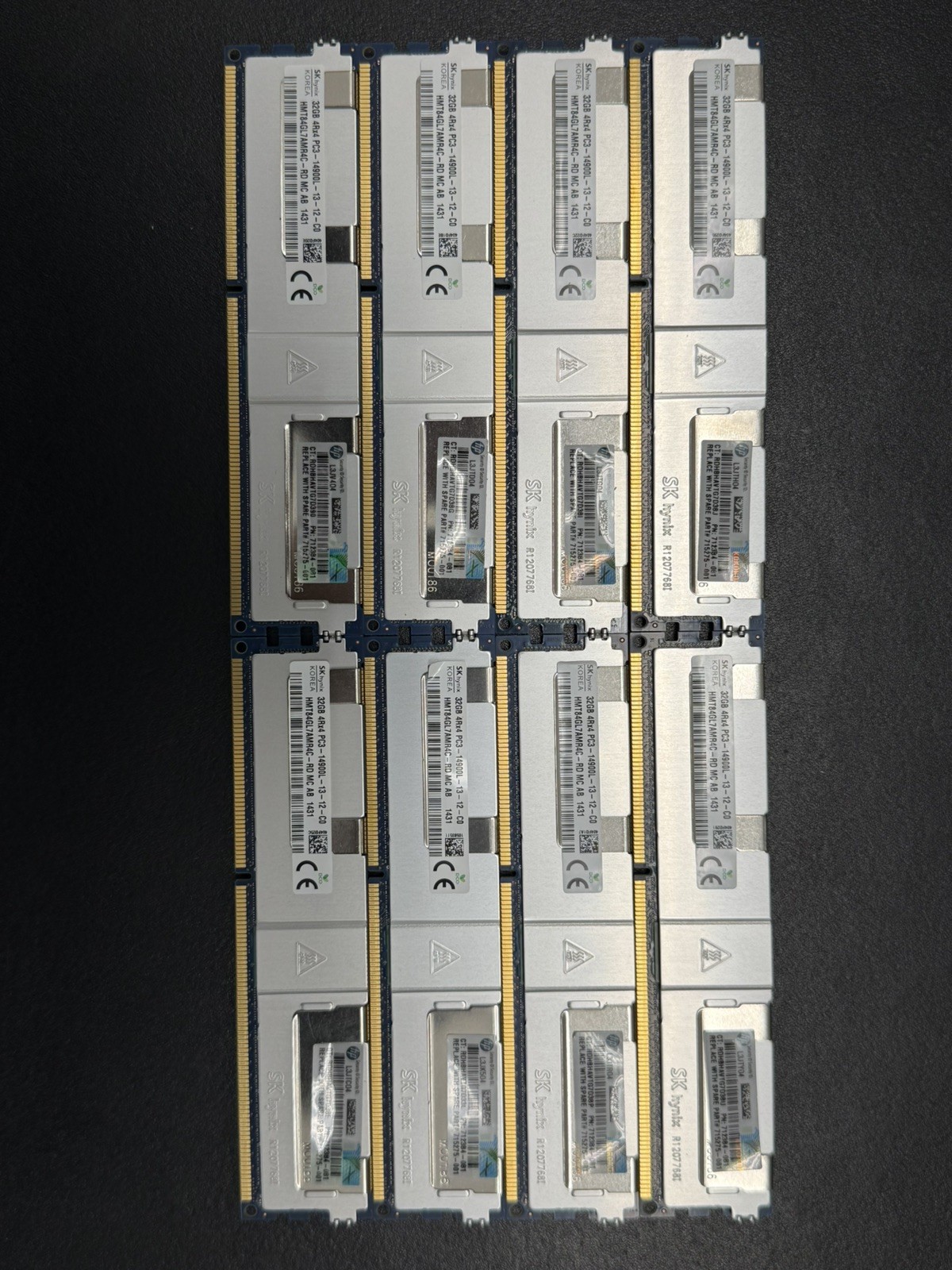 Genuine HP 256GB 8x32GB 4Rx4 PC3-14900L ECC LRDIMM RAM 712384-081 715275-001