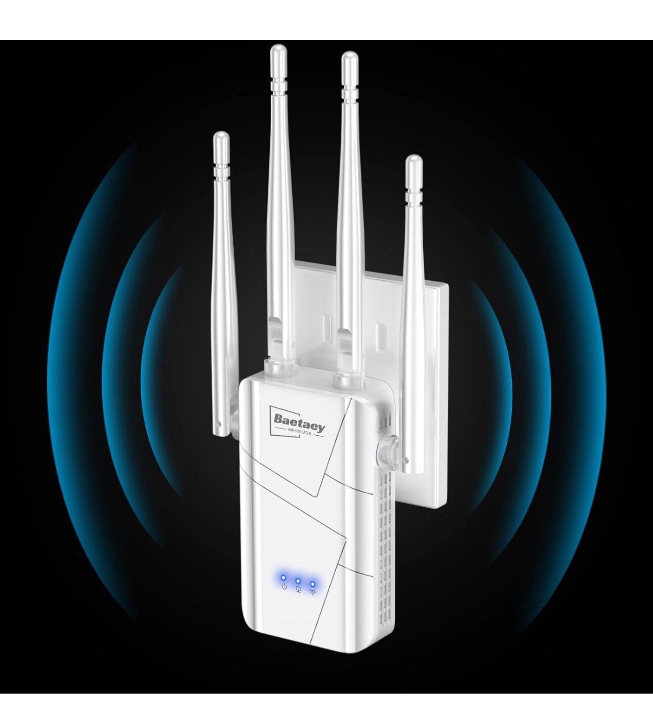 Baetaey WiFi Repeater 300Mbps WiFi Range Extender Model CR - WR304S White