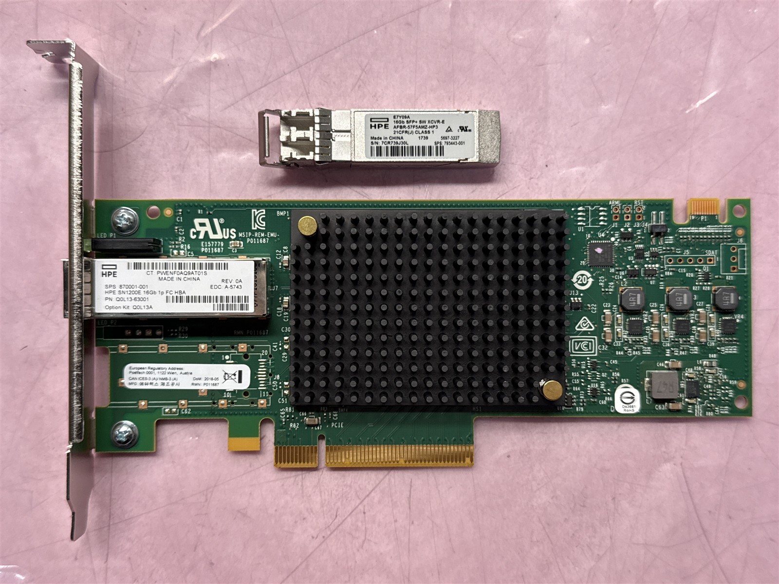 HPE STOREFABRIC SN1200E 16GB 1-PORT FC HBA 870001-001 W/ 1-16GB SFP FULL-HEIGHT