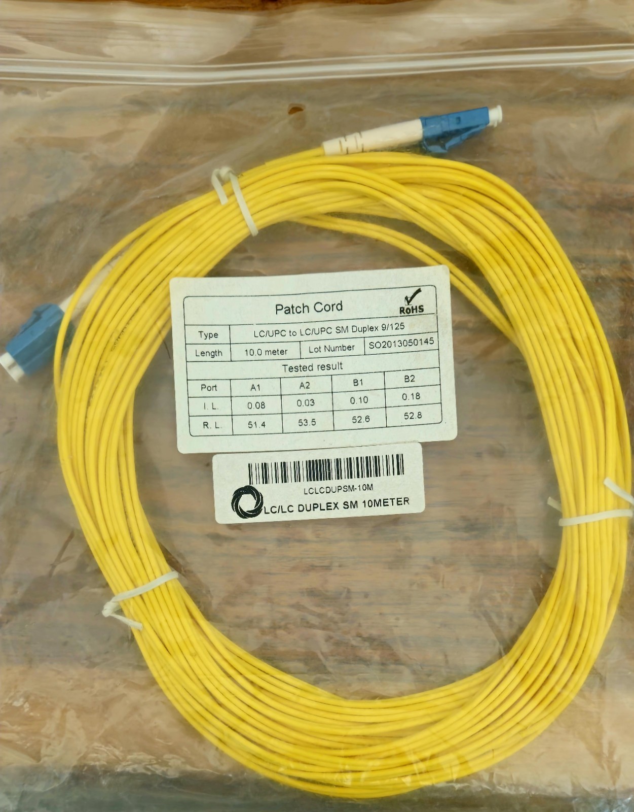 lc upc to lc/upc SM duplex 9/125 10 Meters