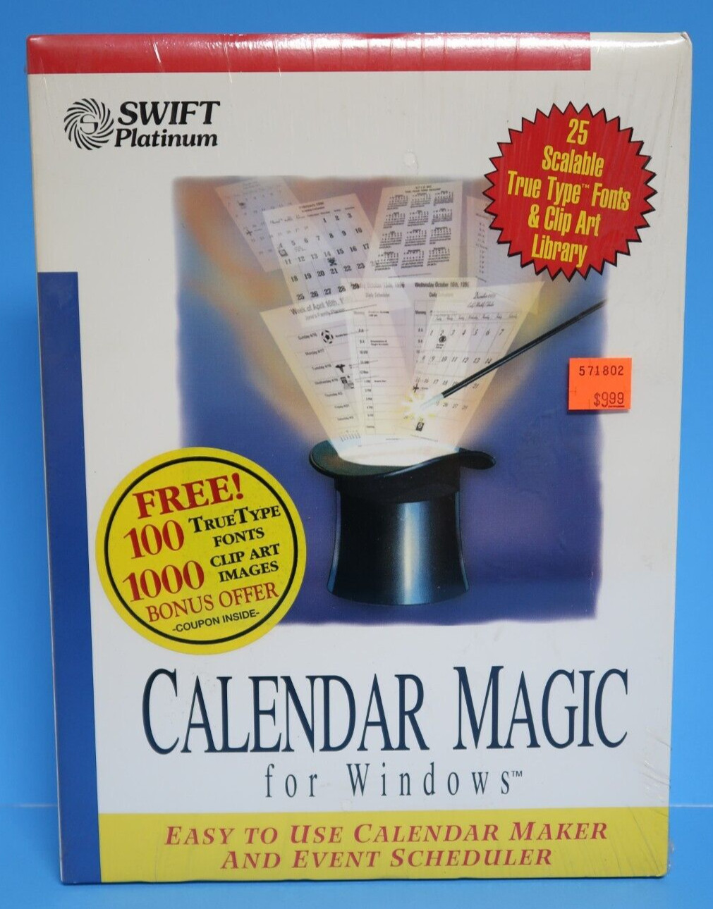 Calendar Magic for Windows PC Computer Program Software Swift Platinum IBM Cosmi