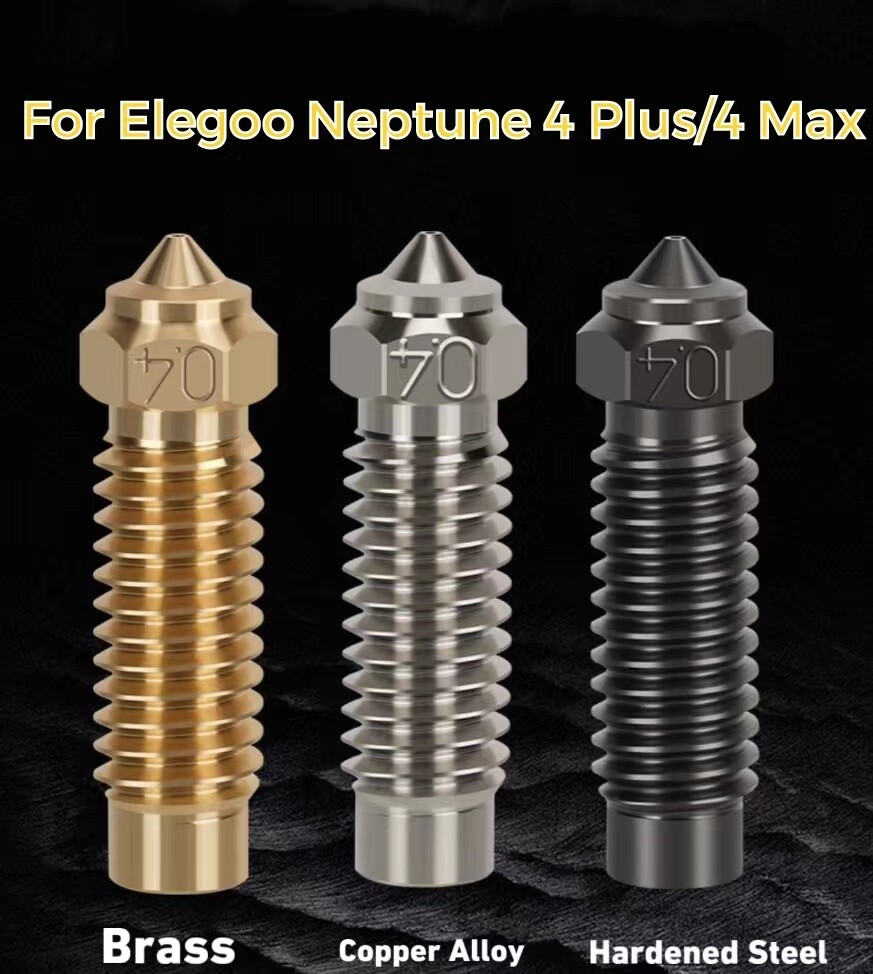 Brass/Copper Alloy/Hardened Steel Nozzle For Elegoo Neptune 4 Plus/4 Max 0.4mm