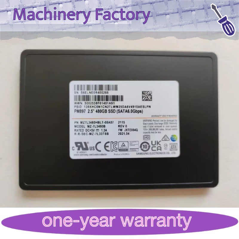 New Samsung PM897 480GB SSD 2.5" SATA III 6Gbps MZ7L3480HBLT-00B7C MZ-7L3480B