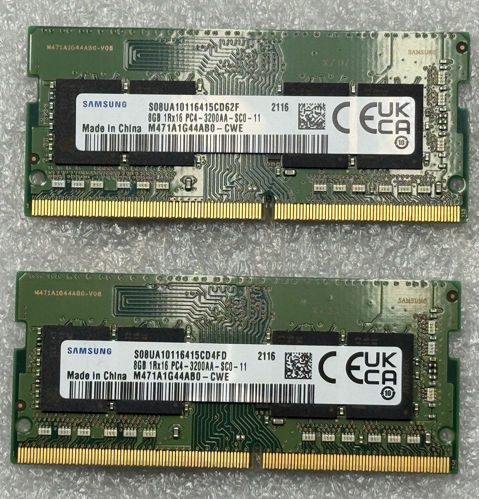 Samsung 16GB (2x8GB) 1Rx16 DDR4 PC4-3200AA SODIMM Laptop RAM M471A1G44AB0-CWE