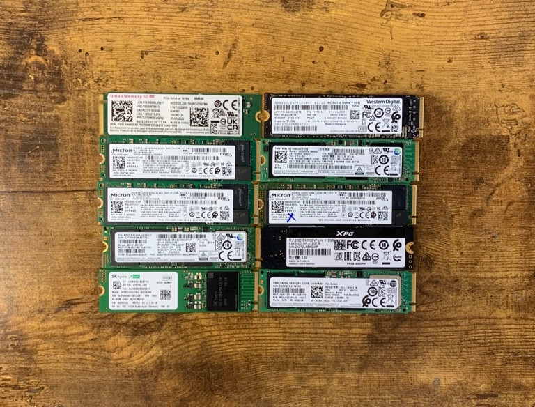 [ BULK LOT of 10] NVMe 512GB SSD Various Brands SAMSUNG HYNIX SANDISK TOSHIBA WD
