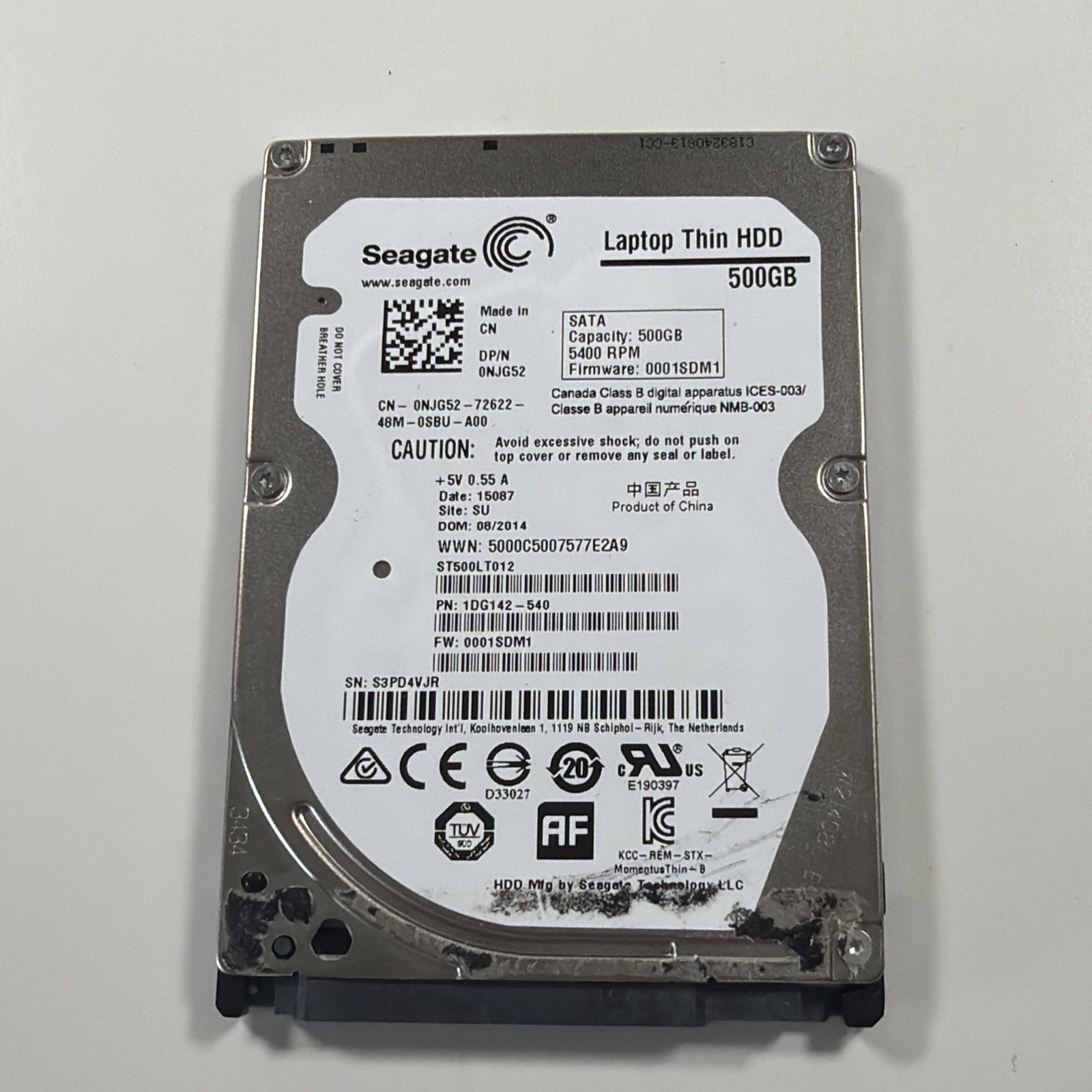 Seagate Momentus Thin ST500LT012 500 GB 2.5" SATA III Laptop Drive HDD Tested