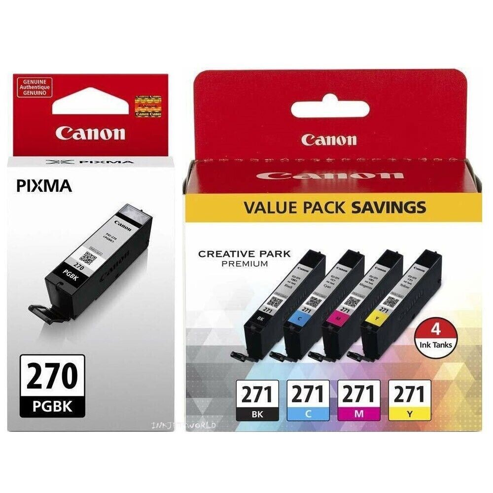 Genuine Canon PGI-270 Black CLI-271 Color Ink Cartridge Canon PIXMA MG5720