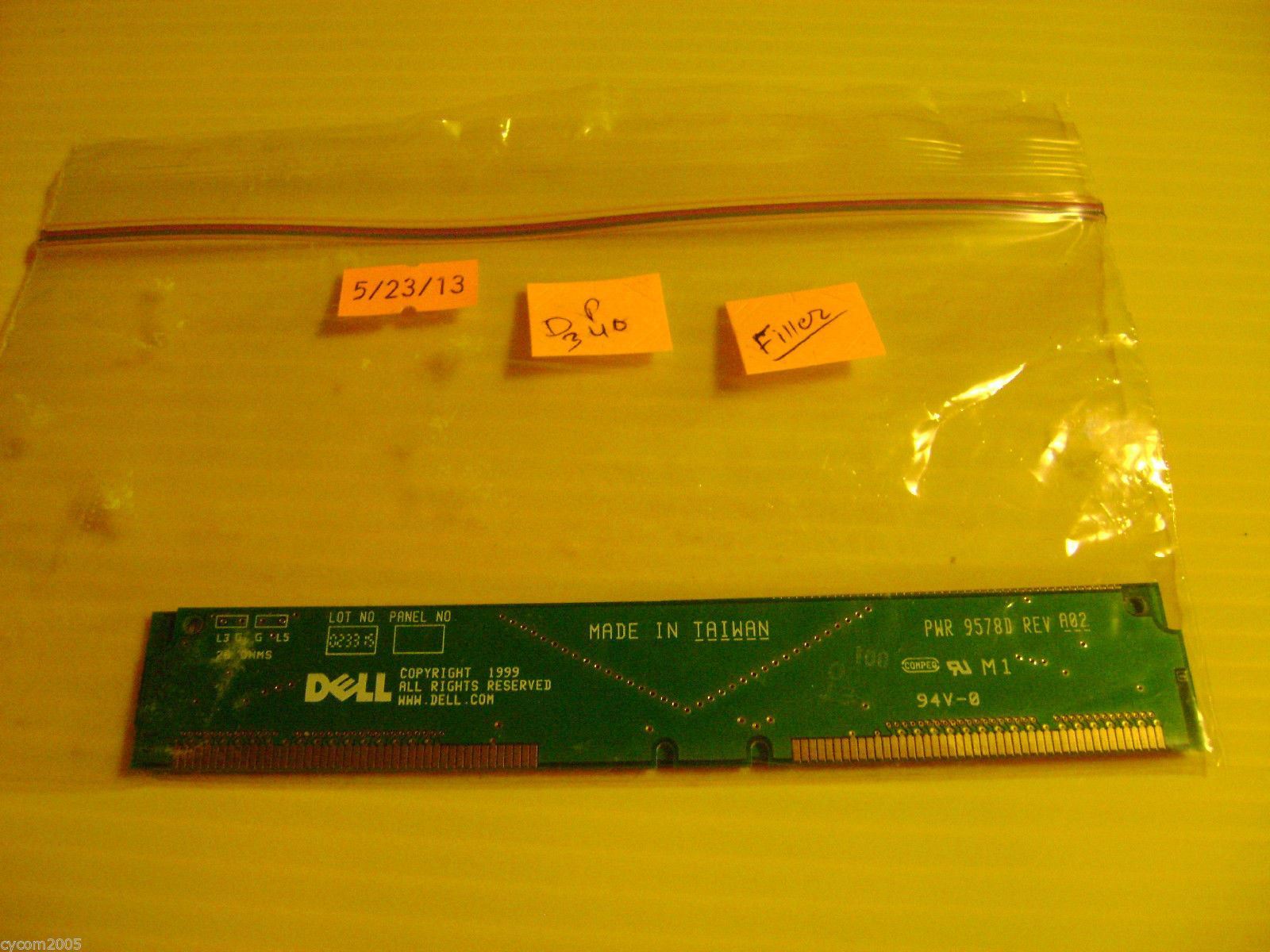 Dell Precision 340 PWR 9578D Rev A02 Desktop Memory Filler