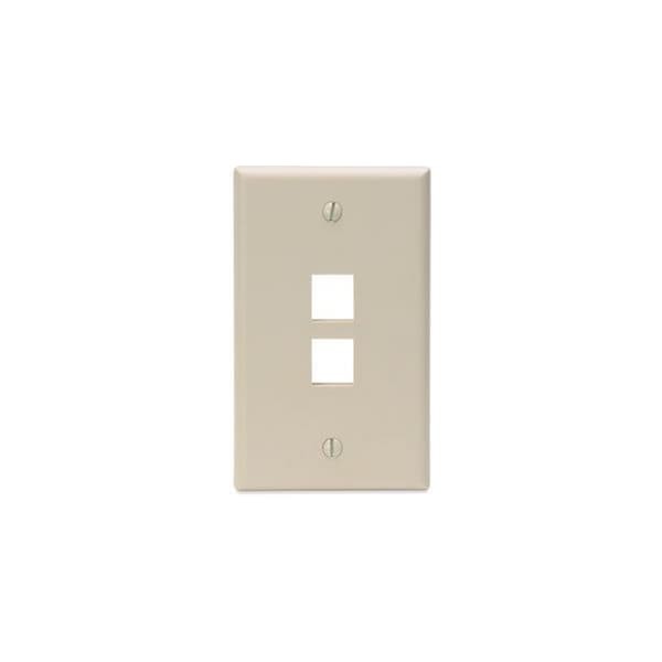 (2 PCS.) Leviton 41080-2IP 2-Port Wallplate, Ivory. NOS/NIB.