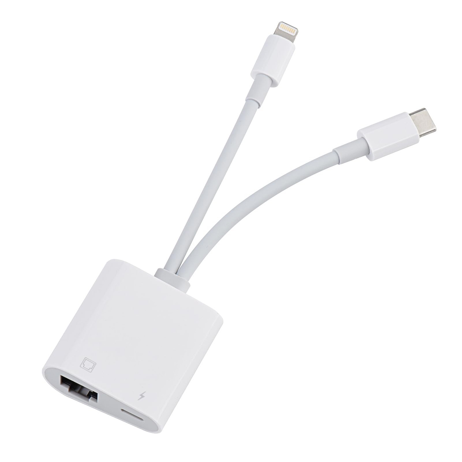 Lightning and USB C to Ethernet Adapter,2 in 1 RJ45 Ethernet LAN Network Adapter