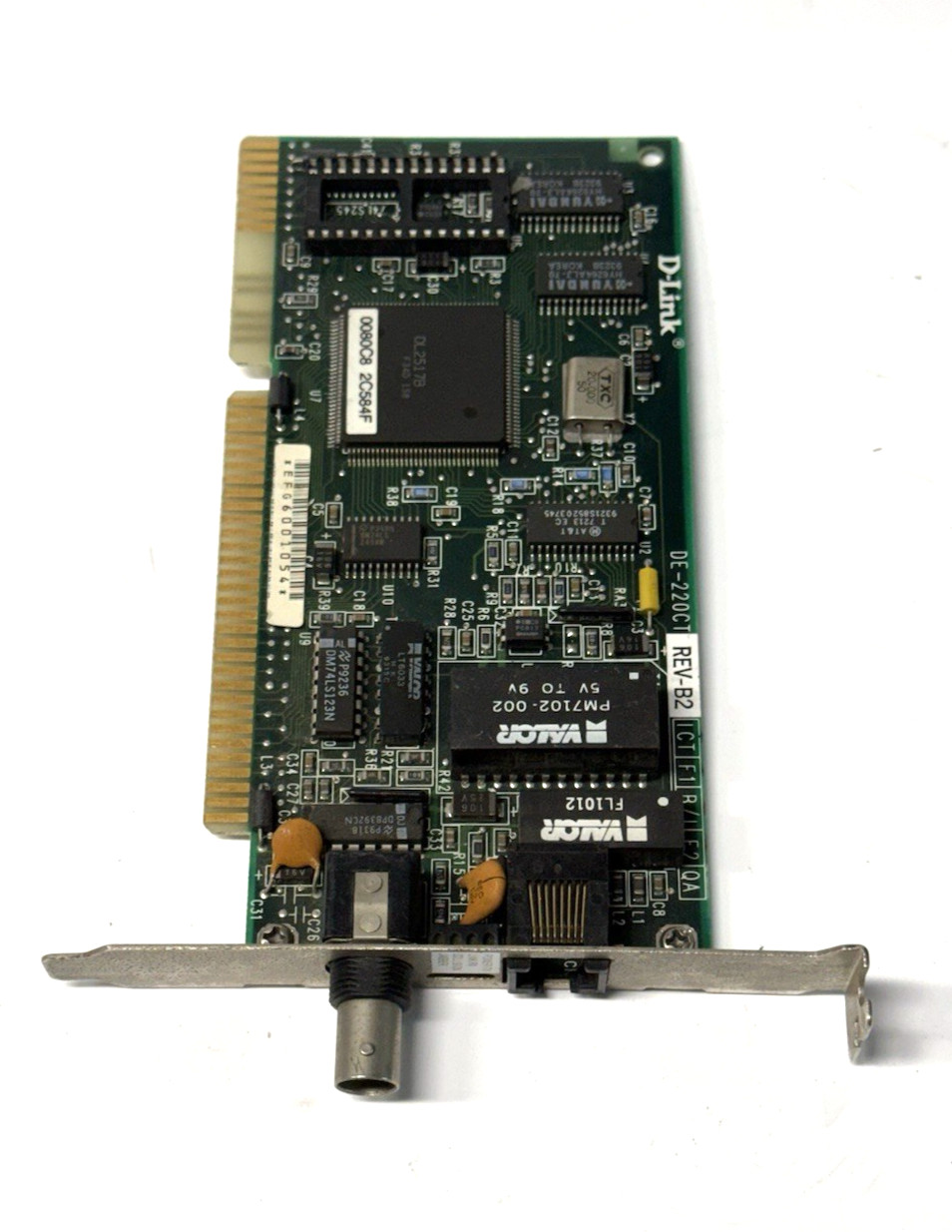 Genuine Vintage RARE D-Link DE-220CT RJ45/BNC 16-Bit ISA Network Card