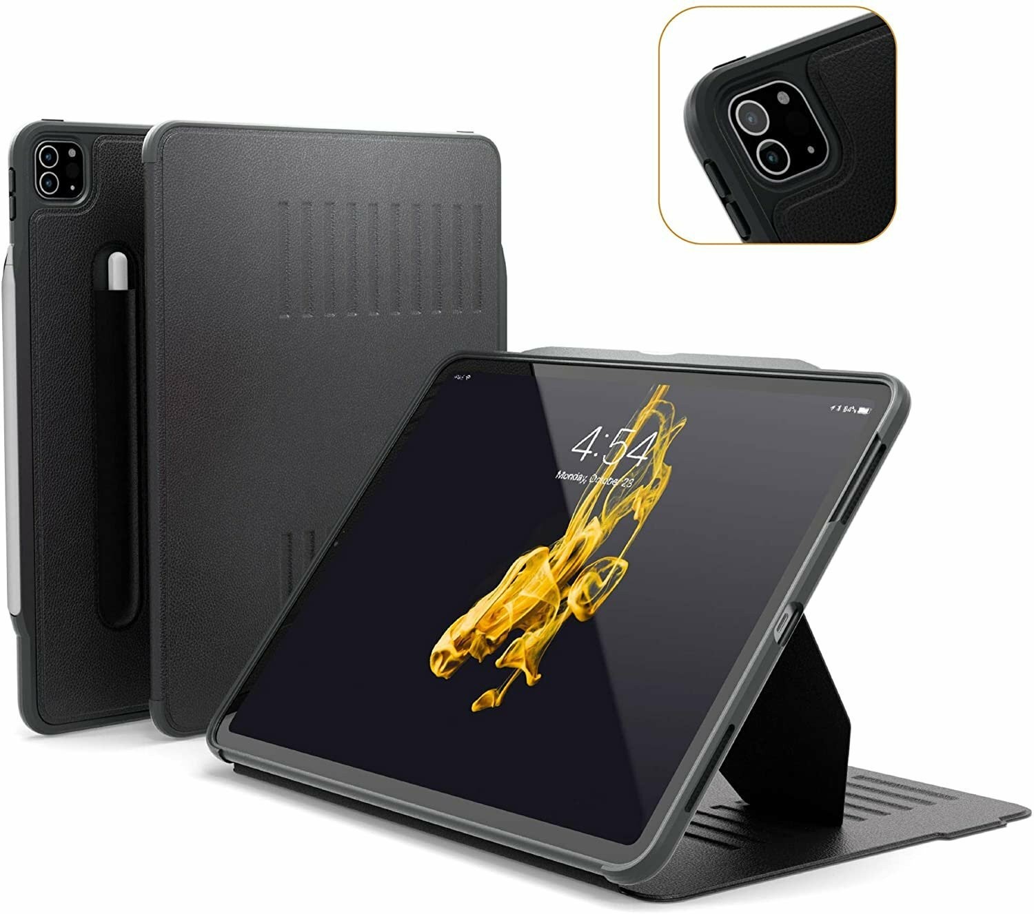 ZUGU Case Alpha for Apple iPad Pro 2020 12.9" Gen 4 Slim Cover Stand - Black