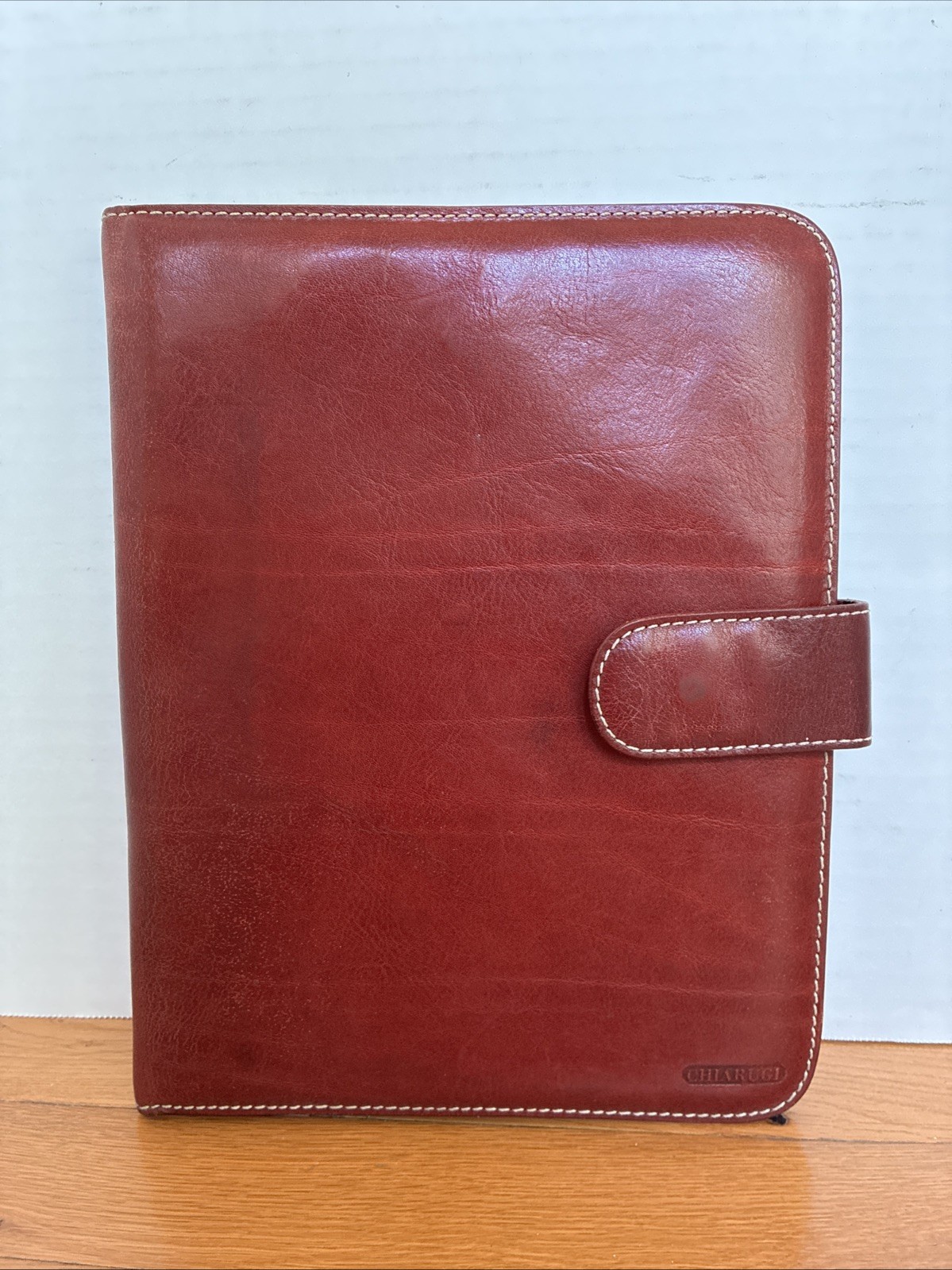 Chiarugi Classic Italian Brown Real Italian Leather Tablet Snap Case Cover