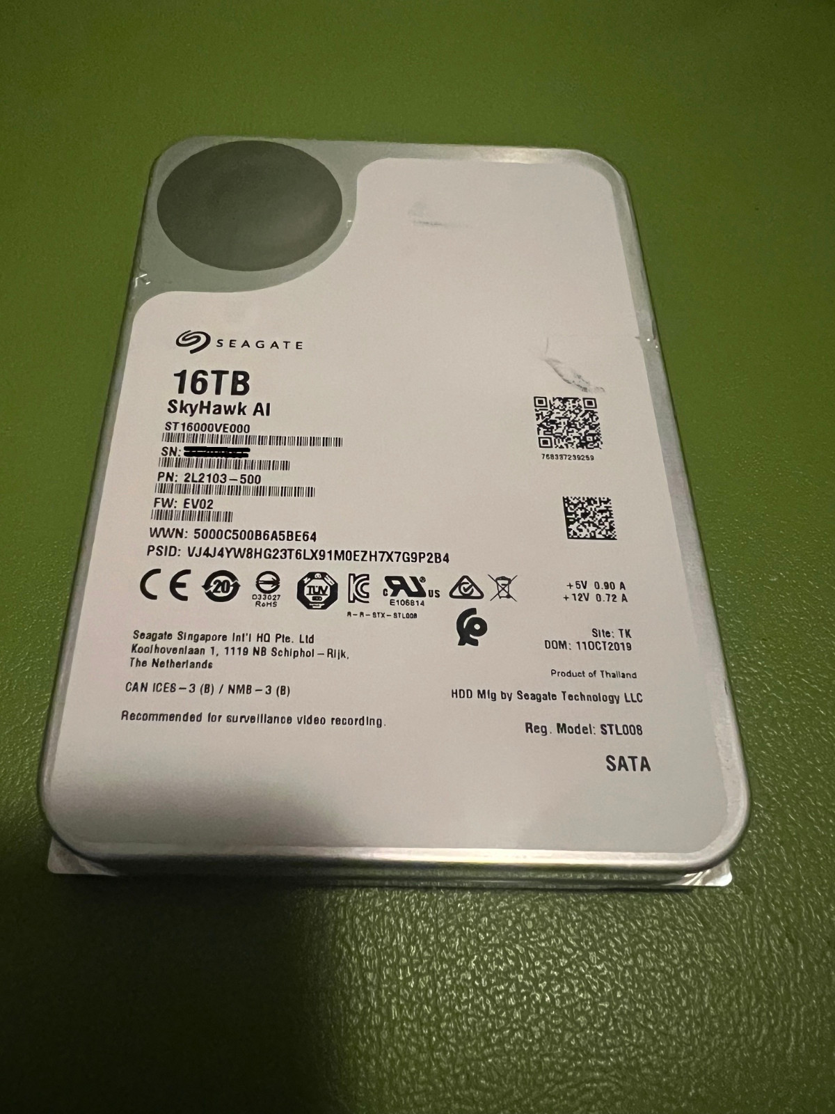 Seagate SkyHawk AI 16TB 7.2K SATA 6Gbps 3.5" Internal Hard Drive ST16000VE000