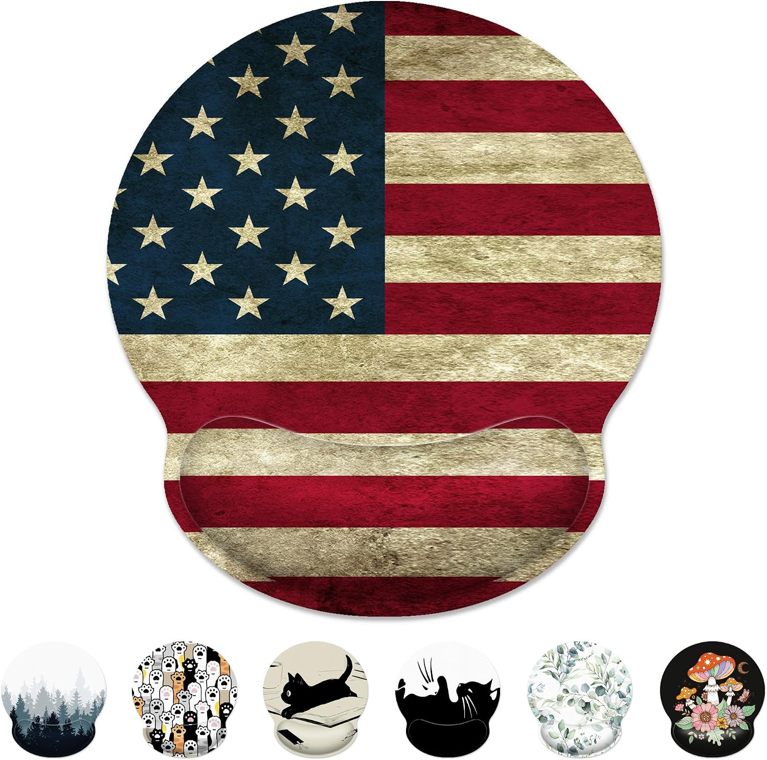 American Flag Ergonomic Mouse Pad with Wrist Support – Non‑Slip Desk Comfort