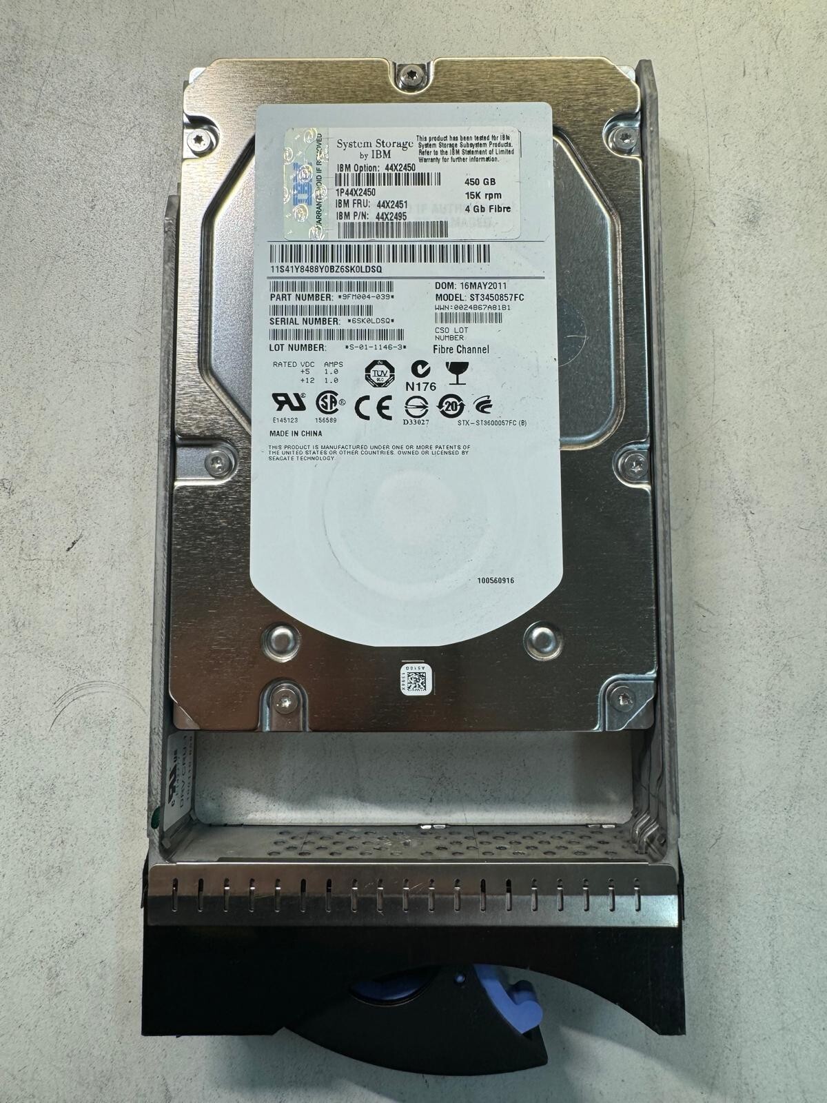 IBM 44X2451 44X2450 44X2495 1P44X2450 450Gb 15K 4Gb/s Fibre Channel 3.5" HDD