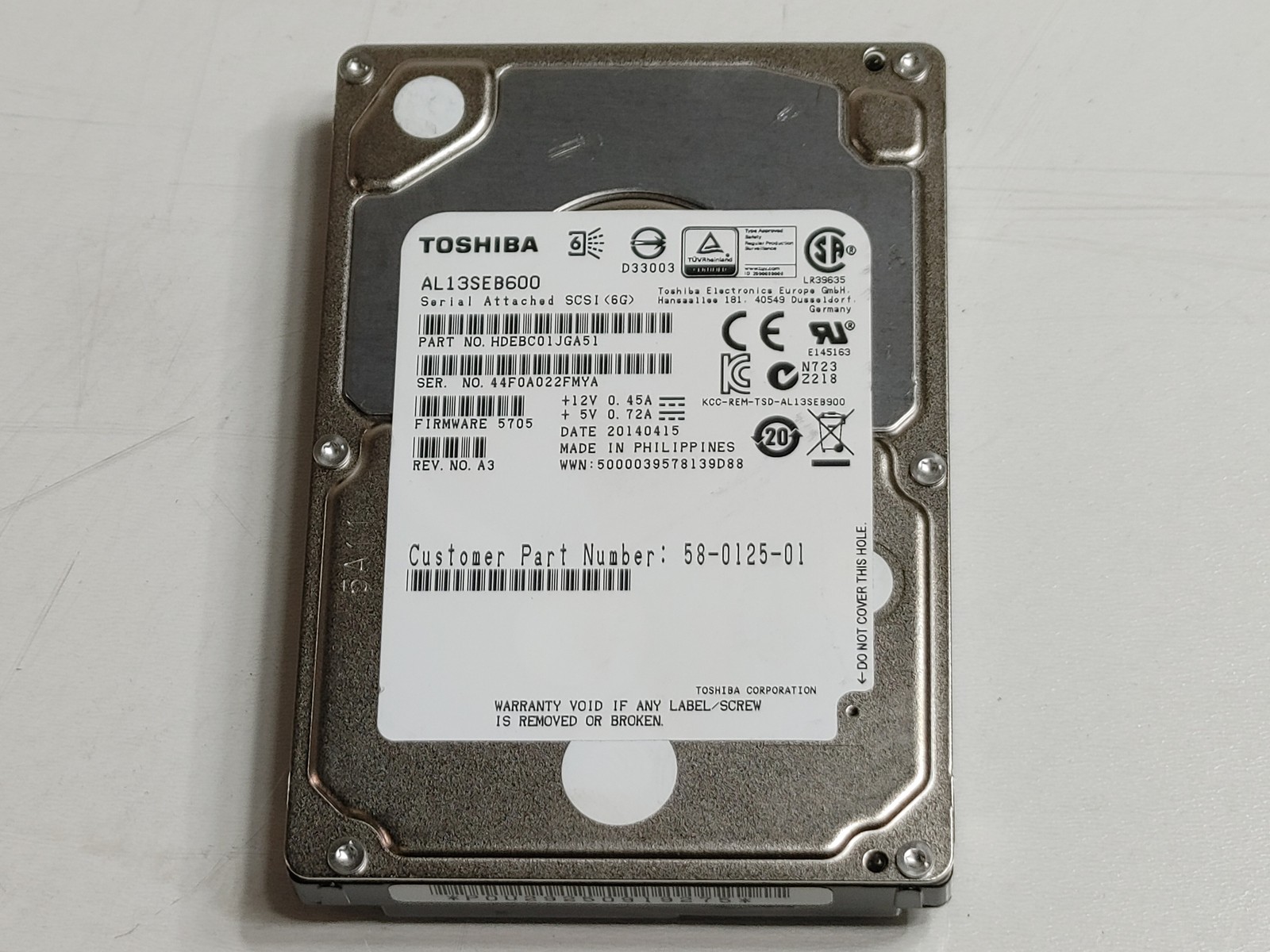 Lot of 10 Toshiba Cisco AL13SEB600 600 GB SAS 2 2.5 in 10K Enterprise Hard Drive