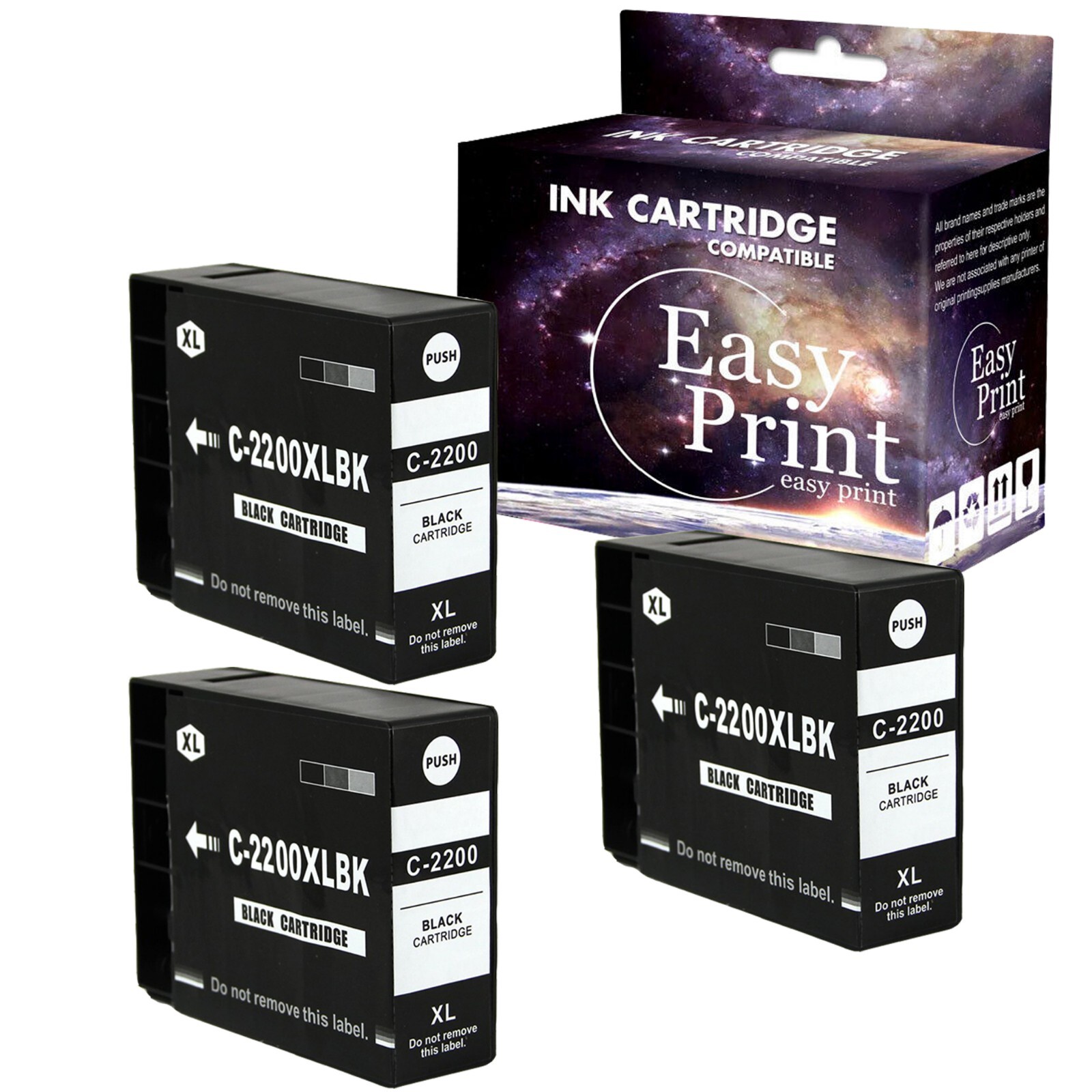 3PK PGI-2200XL PGI2200 Black Ink Cartridge 2200XL for MB5420 iB4020 Printer