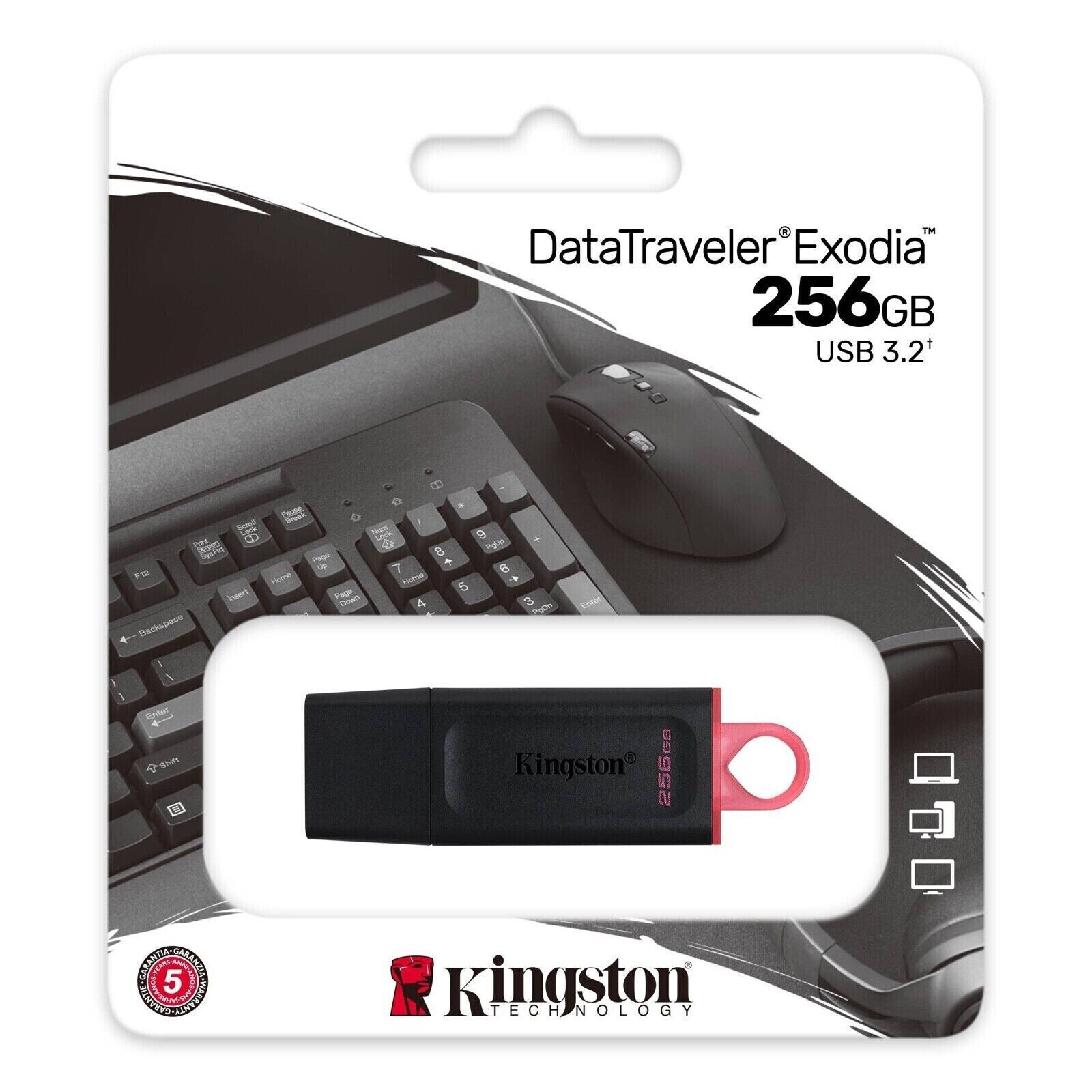 Kingston 256GB Data Traveler Exodia USB 3.2 Flash Drive Thumb/Pen/Jump/USB Stick
