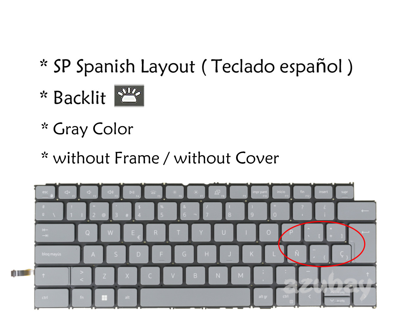 Teclado LA Español For DELL Inspiron 5410 2 in 1, 7415 2in1, 7420 2-in-1 Backlit