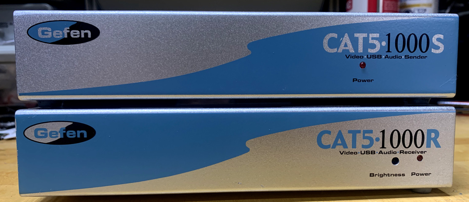 Gefen CAT5 KVM Extender VGA & Audio EXT-CAT5-1000 USB Sender & Receiver TESTED